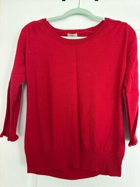 L.L.Bean Red Wool Crewneck Sweater